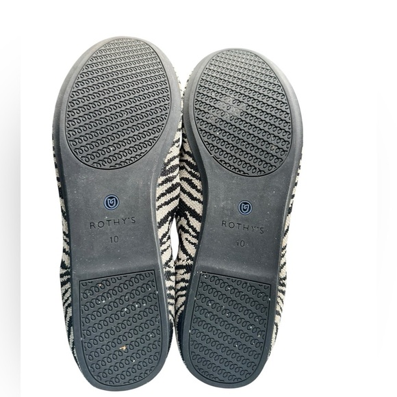 Rothy’s The Point Flats Zebra Print Black White Size 10 Sustainable Knit Shoes - Picture 5 of 5